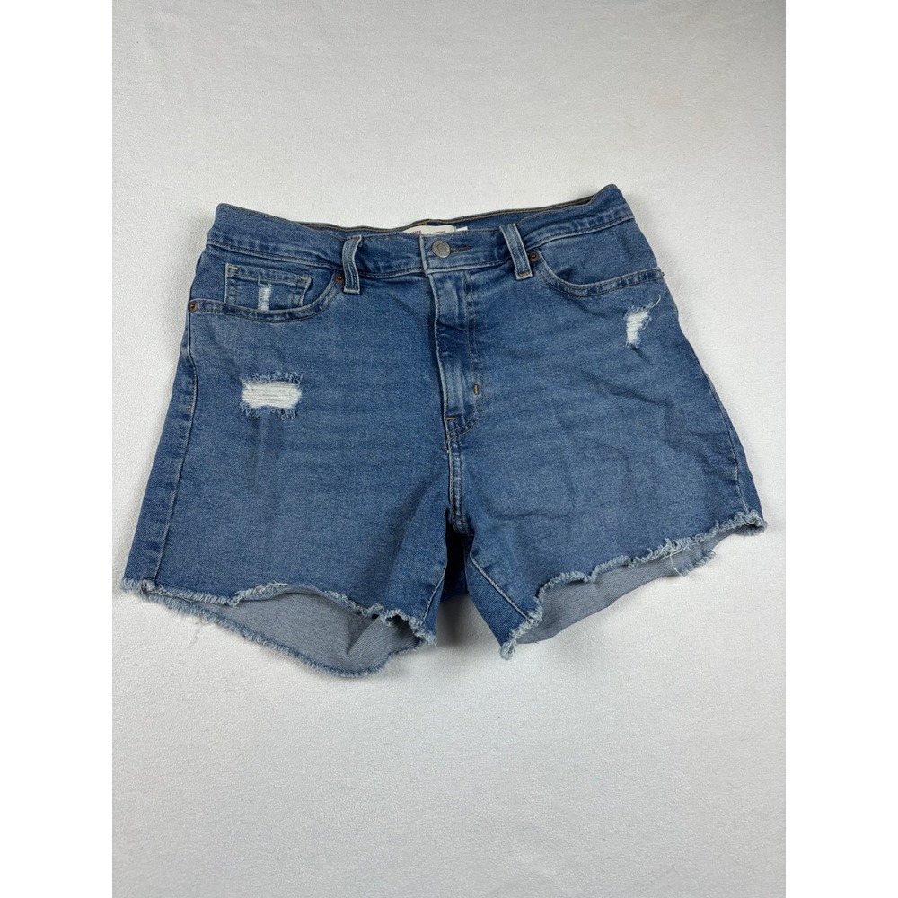 Levi Strauss Signature‎ Vintage Denim Shorts Women Size 4 W27 Distressed Raw Hem